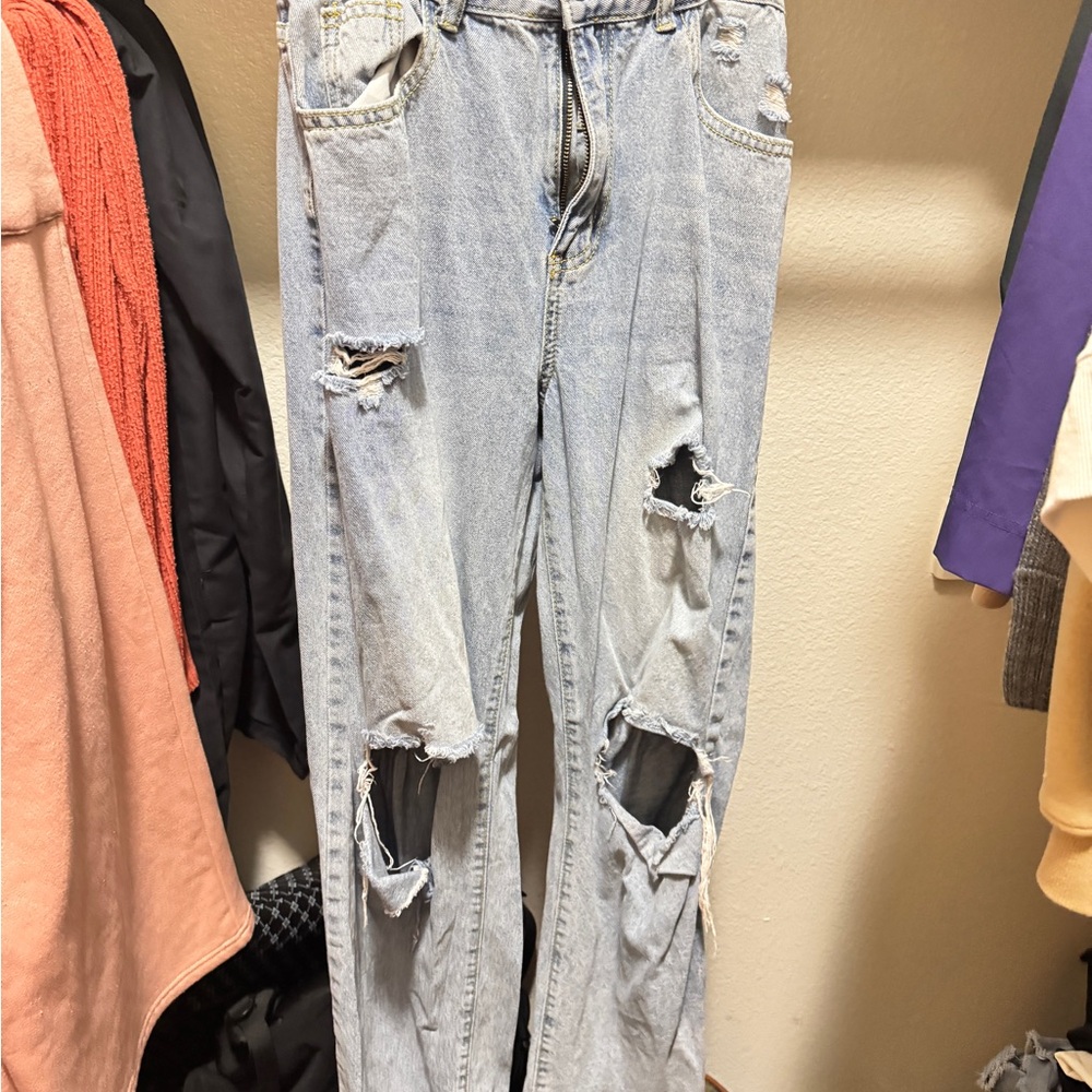 SHEIN Light Wash Denim Jeans